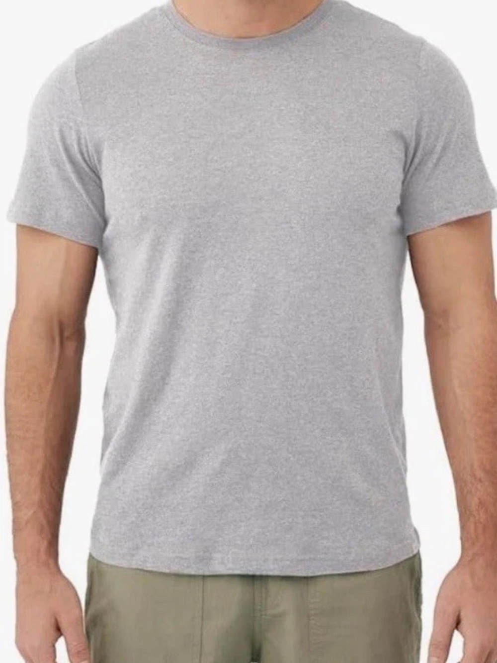 Pact Men's M Gray Organic Cotton Jersey Crew Neck Standard Fit T-Shirt